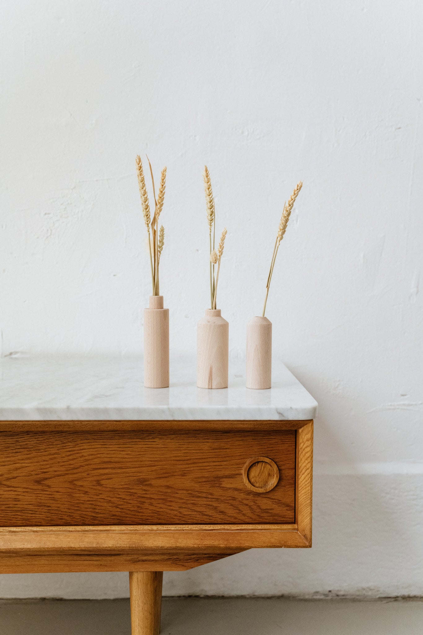 Trio de soliflores en bois