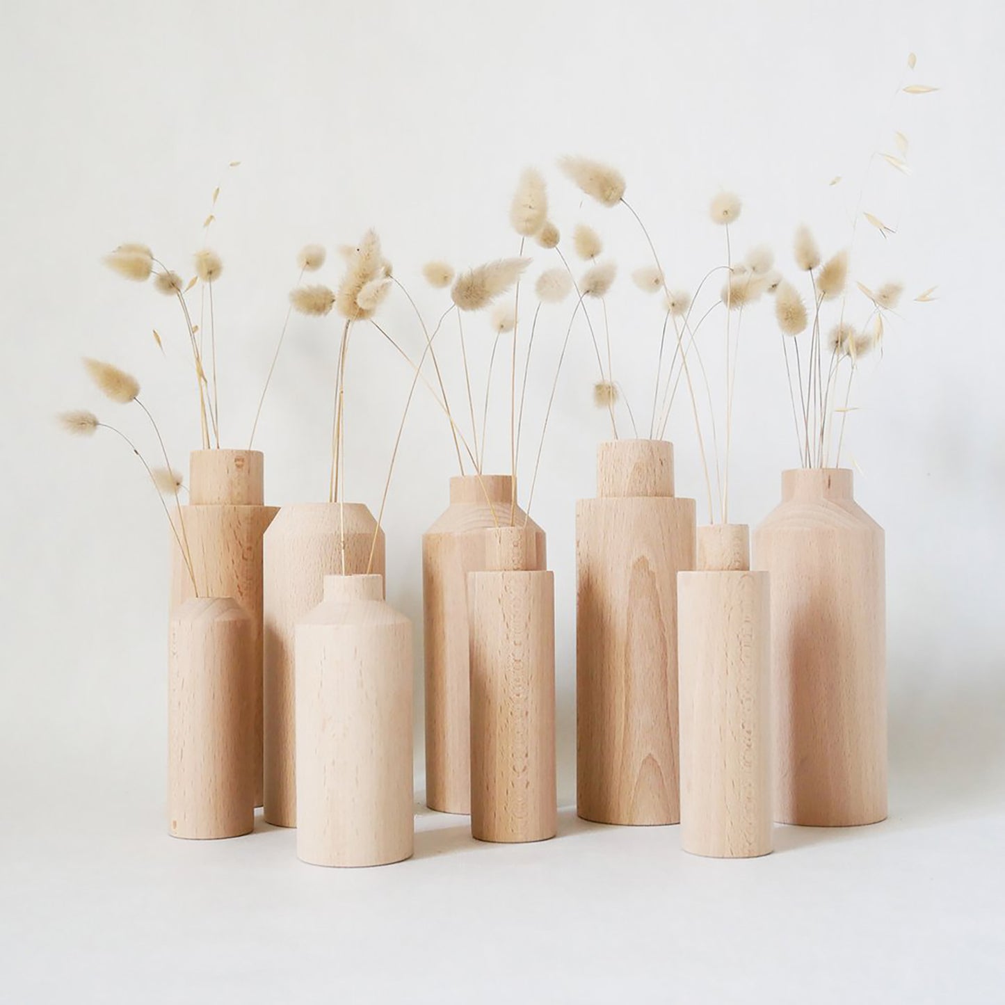 Trio de soliflores en bois
