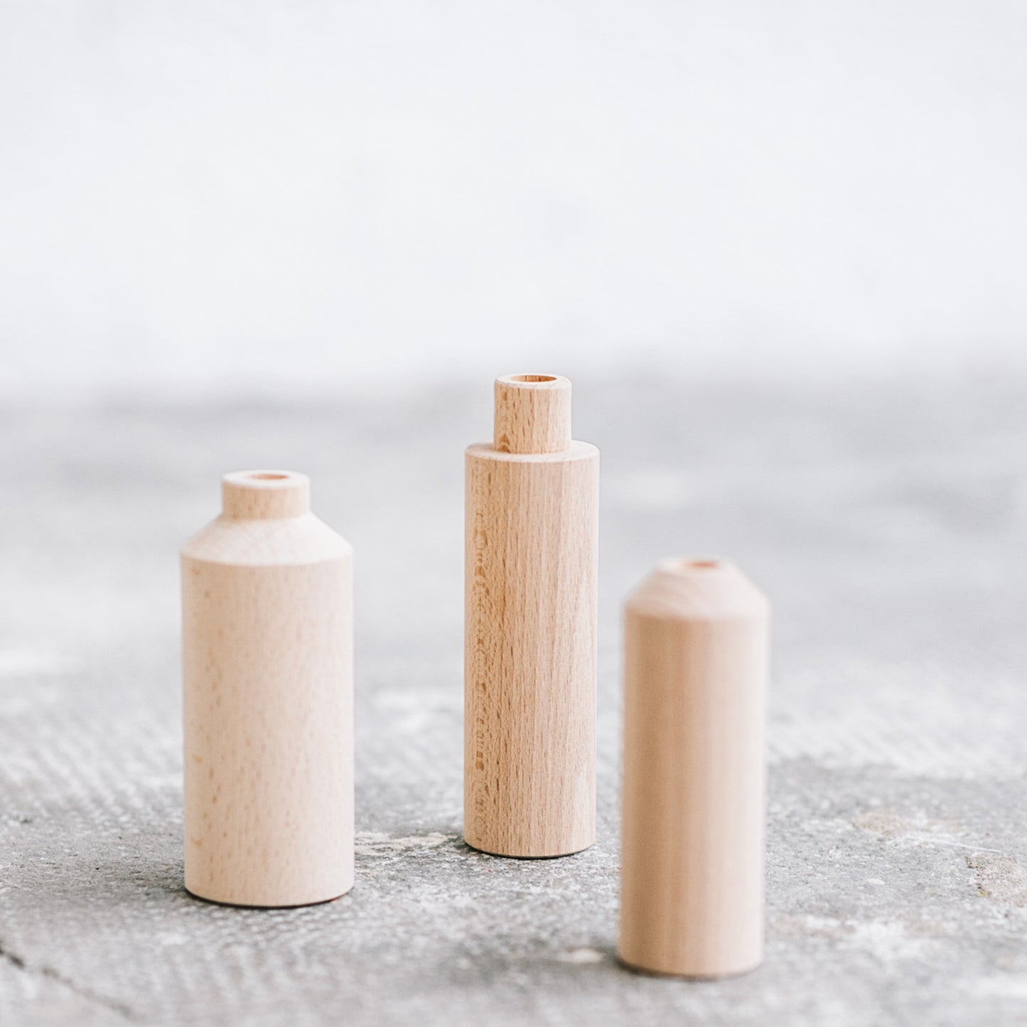 Trio de soliflores en bois
