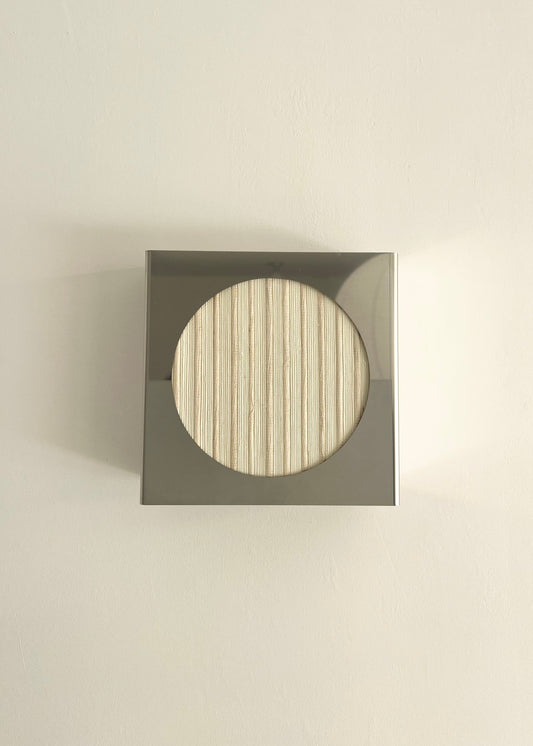 Lampe applique NICOLE ronde motifs rayé blanc