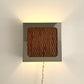 Lampe applique NICOLE carré bambou noyer