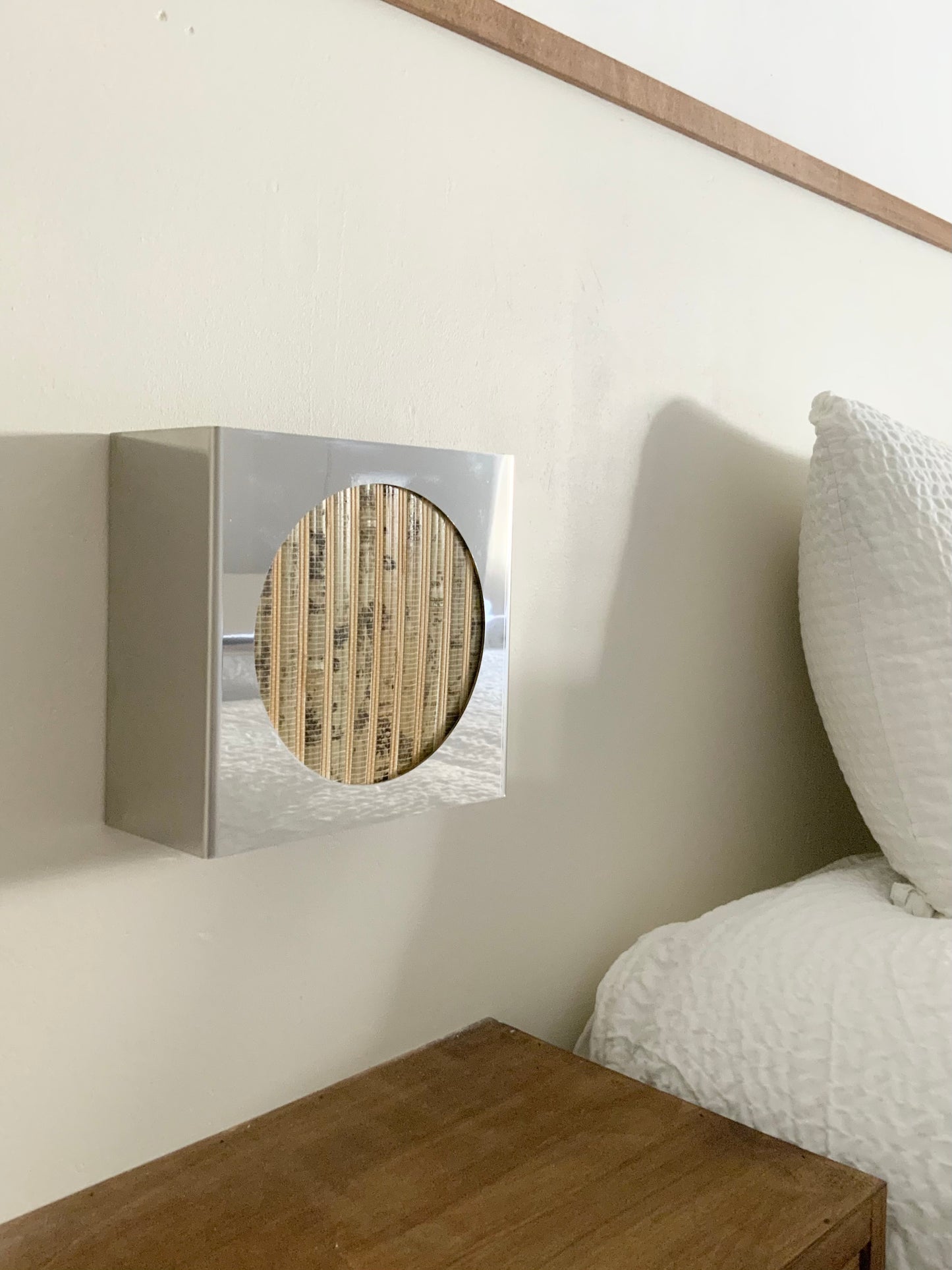 Lampe applique NICOLE ronde motifs rayé chiné