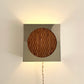 Lampe applique NICOLE ronde bambou noyer