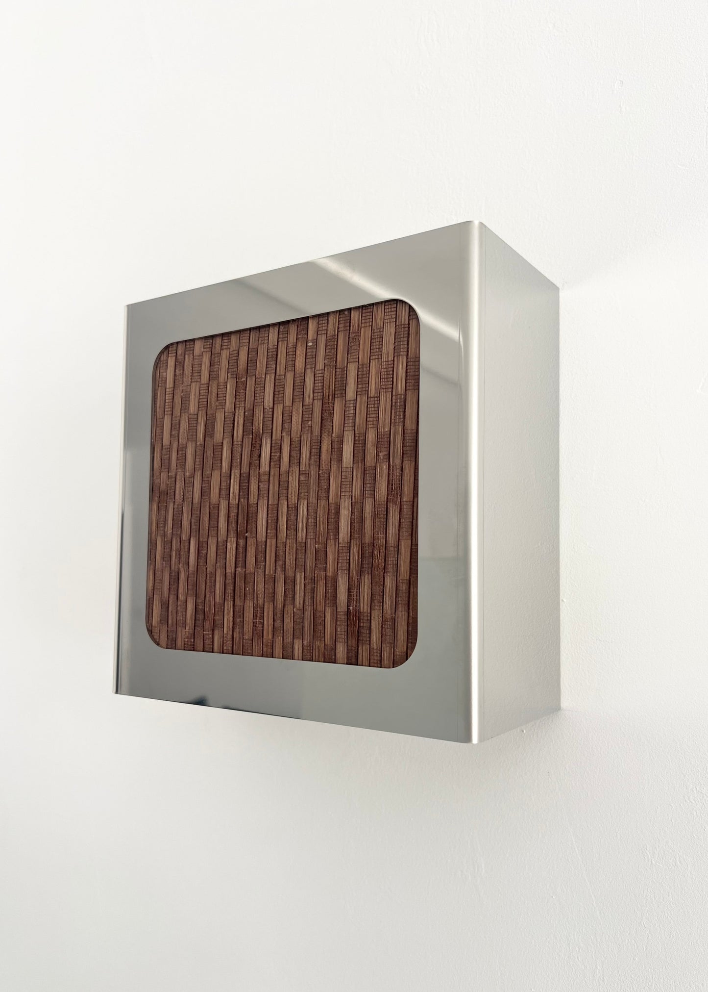 Lampe applique NICOLE carré bambou noyer