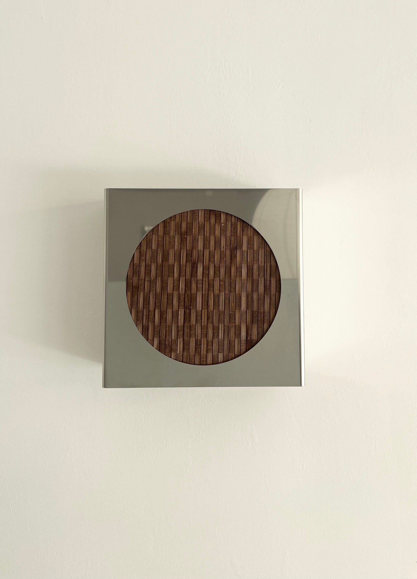 Lampe applique NICOLE ronde bambou noyer