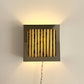 Lampe applique NICOLE carré motifs rayé chiné