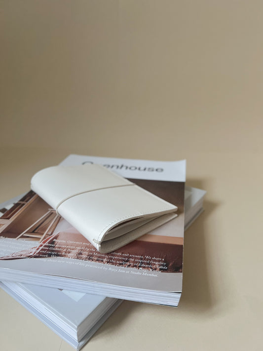 Carnet en cuir beige