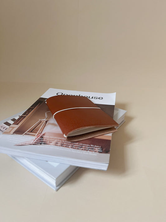 Carnet en cuir cognac
