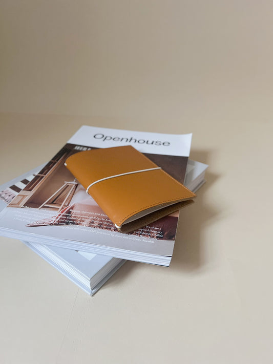 Carnet en cuir miel