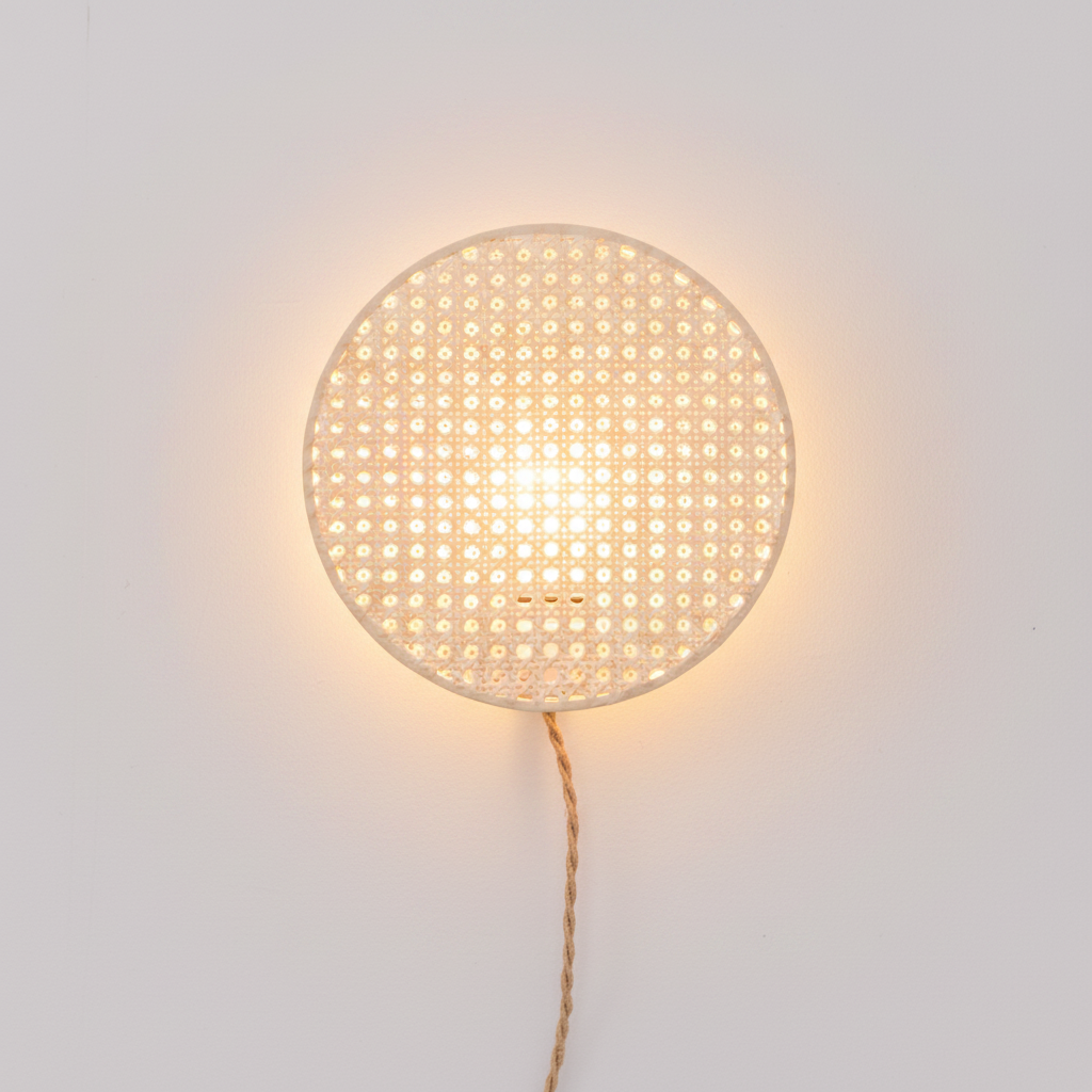 Lampe applique MOON 25 en cannage